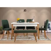 Hanah home Set trpezarijski sto, 4 trpezarijske stolice i klupa Costa 1070 Šareni