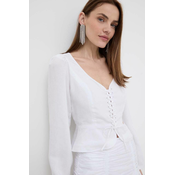 Bluza s dodatkom vune Guess FEDERICA boja: bijela, bez uzorka, W4GH88 WG7B0