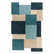 Modro-bež volnena preproga 240x150 cm Abstract Collage - Flair Rugs