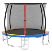 Costway Zunanja težka rekreacijska trampolin z varnostno zaščitno mrežo večbarvna