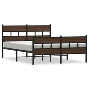 Vidaxl Posteljni okvir brez vzmetnice z vzglavjem/vznožjem 140x190 cm