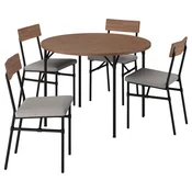 GRÖTAN/GRÖTAN Miza in 4 stoli, bor rjavo luženo/Tibbleby temno bež, 105 cm