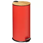 FIVE Kanta za smece na pedalu 30 L metal/bambus crvena