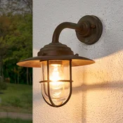 Moretti Luce Antična zunanja stenska svetilka z rešetko, prozorno steklo - Podeželska hiša/Rustikalna - medenina antique-copper - Kovina