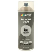 Industrijski akrilni lak sprej RAL HG 400ml Motip - RAL 1019 bež siva