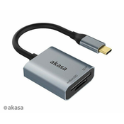 Akasa USB 3.2 Type-C dvojni čitalnik kartic