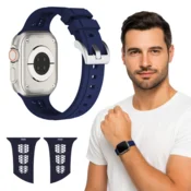 Pašček SMART WARCH BAND za Apple Watch 42 mm 44 mm 45 mm 49 mm, temno moder