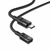 USB-C v USB-C podaljšek (polnjenje + prenos podatkov) 1,2m črn
