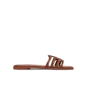 Tommy Hilfiger Natikači Th Script Flat Mule Lth FW0FW09368 Rjava