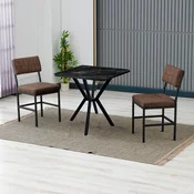 Hanah Home Trpezarijski sto i stolice Dubai, Braon-crni