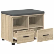 Vidaxl Haldna klop z blazino s predalom Sonoma hrast 60 x 38 x 46 cm