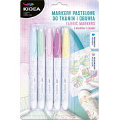 Markeri  Kidea - za tekstil, 6 boja, pastel