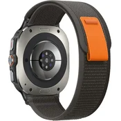 GS Najlonski pašček za Samsung Galaxy Watch Ultra 2/1, siv/oranžen