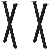 Vidaxl vidaXL Noge za jedilno mizo, 2 kosa, črne, 50 x (72–73) cm, jeklo