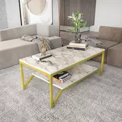 Hanah Home Klub sto Flora, 120x45.8x60 cm, Bež-zlatne boje
