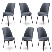 Hanah Home Set 6 trpezarijskih stolica Dexa Sivo-Braon