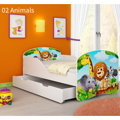 Dječji krevet ACMA s motivom + ladica 180x80 cm - 02 Animals