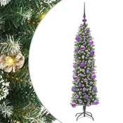 Vidaxl Umetno vitko božično drevo med 150 LED Zelena in Bela 120 cm