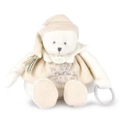 Doudou Darilni set Plišasti polarni medvedek s obročkom 30 cm bež