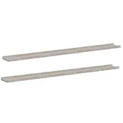 Vidaxl Stenske police 2 kosa betonsko sive 115x9x3 cm