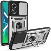 Overboard Oklepni ovitek za Oppo A17, CamShield Slide, srebrn