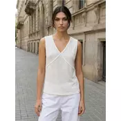 Sinsay - Bluza bez rukava sa mešavinom viskoze - krem