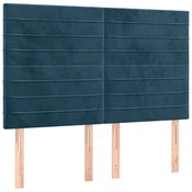 Vidaxl Vzglavje postelje temno modro 144x5x118/128 cm žametno