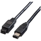 ROLINE Kabel ROLINE IEEE 1394b / IEEE 1394\, 9/6-pin\, črn\, 1\,8 m Roline FireWire priključni kabel 1.80 m črna, (20418794)