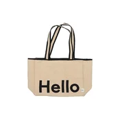 Bombažna vrečka Design Letters Hello bež barva