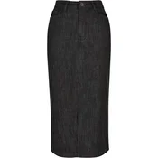 Womens midi denim skirt black washed