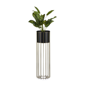 Metalna saksija LOFT 70x20 cm zlatna/crna