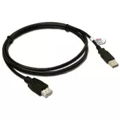 Kabl USB A - USB A M/F (produžni) 5m crni