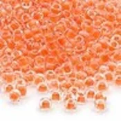 Kašaste perle (seed beads) 4 mm providna boja unutra narandžasta