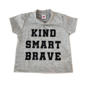 Divars Majica za decake sa štampom Kind smart brave, Siva