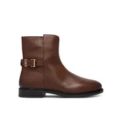 Škornji Tommy Hilfiger Th Buckle Leather Ankle Boot FW0FW09486 Rjava