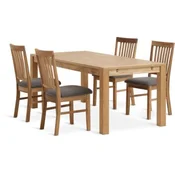 HAGE D190 sto natur hrast + 4 HAGE stolice natur hrast