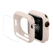 Full body TPU gel maska sa zaštitnim staklom za Apple Watch Series 7 45mm - roza