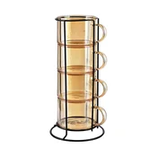 Komplet skodelic s stojalom Affek Design Peter Honey 350 ml 4-pack