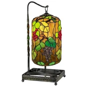 Casa Padrino luxury Tiffany table lamp lamp multicolored/black 17 x 17 x H. 45 cm - Tiffany desk lamp - Luxury interior - Luxury Art Deco Lights - Tiffany Lights