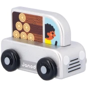 Janod Cross roads Leseni avto za potiskanje Pickup sivo