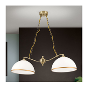 Orion HL 6-1810/2 - Luster na lancu OLD LAMP 2xE27/40W/230V bela/mesing