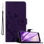 Cadorabo CADORABO Honor 7C/Huawei Y7 2018 v klasična temno modra - ovitek v cvetličnem dizajnu z magnetnim zapiranjem, stoječo funkcijo in režami za kartice, (20562724)