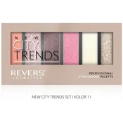 REVERS Paleta senčil za oči Revers City Trends 11, 6 odtenkov mat/biser/metalik