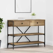 Konzolna stolica s ladicama Smeda 100 x 34,5 x 75 cm boja drva