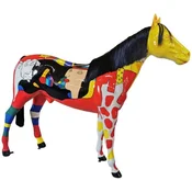 Casa Padrino luxury decorative sculpture horse colorful 240 x H. 200 cm - Huge garden sculpture - Life size sculpture - XXL decorative sculpture - XXL decorative animal figure - Garden animal figure