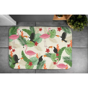 tulup.si Preproga za kopalnico Flamingo ptice 75x45 cm Bela