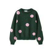 NAME IT Pulover NKFOLISA temno zelena/roza