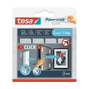 Obešalnik, samolepilni, velikost L, TESA Powerstrips CLICK, 8kos