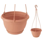 shumee Viseči cvetlični lonček DAGW5-R624 za proizvodnjo, 27 cm, okrogel, balkonski, s kavljem, 4,5 l
