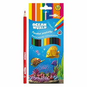 Junior JUNIOR Ocean World trikotne barvice 12 kos